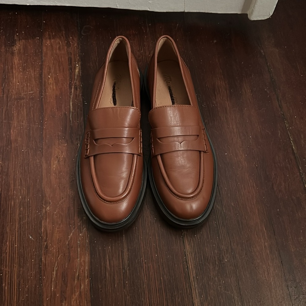 LIKE NEW Madewell The Vernon Dried Maple Brown Loafer Shoes - Picture 3 of 8